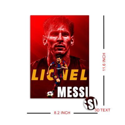 Acrylic Lionel Messi Photo Frame For Wall Decor Motivational Sports Poster for Bedroom or Office Decor Best Gift For Football Fans & Player Gift for Fans, Boys & Men